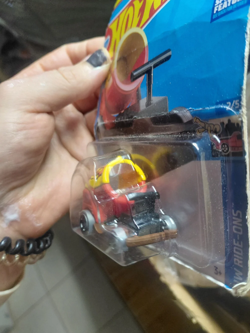 2024 Hot Wheels HW Ride-Ons Boom Car (94/250, 2/5) in red and yellow.